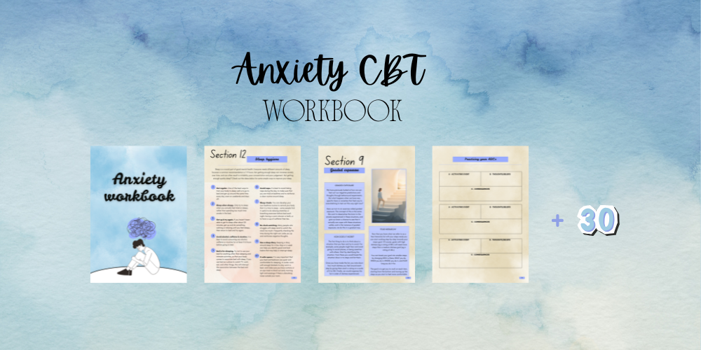 Anxiety CBT Workbook – 36-Page PDF | Practical Exercises for Managing Anxiety, Overthinking &amp; Stress